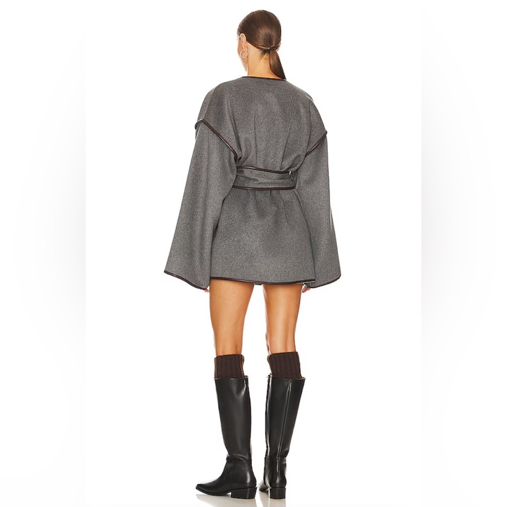 New Helsa Wool Blend Blanket Coat in Gray - Picture 3 of 14